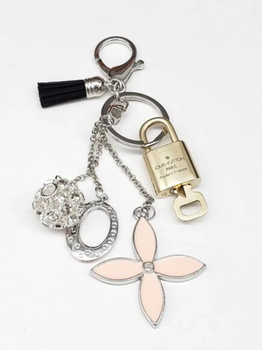 Authentic Louis Vuitton Gold Lock & Key 🔑 Unbranded Flower Keychain Charm